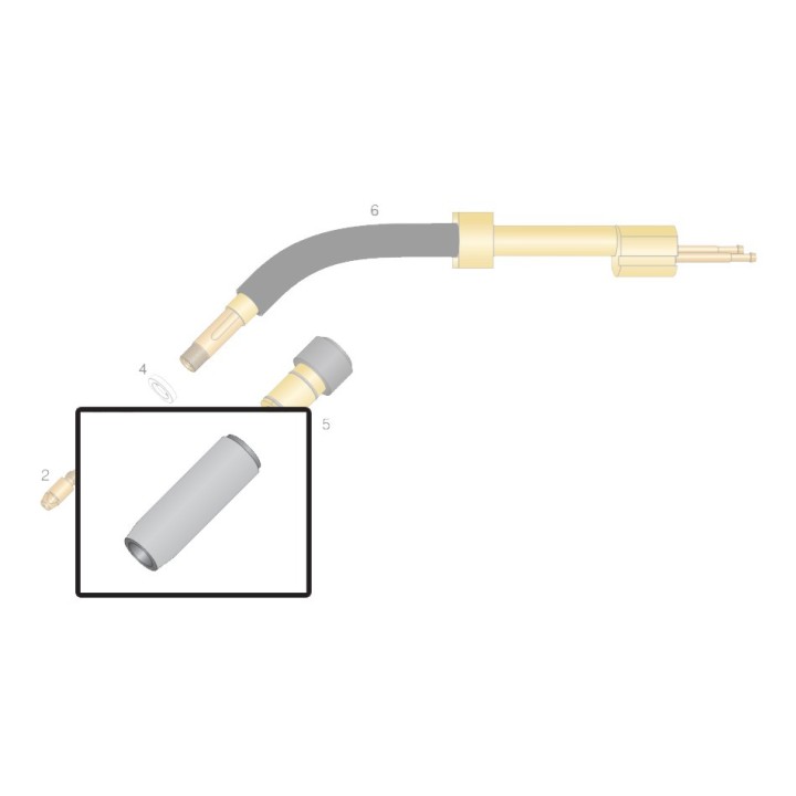 Ugello gas isolato Ø15,5-21mm per torcia RH 502 (10pz)