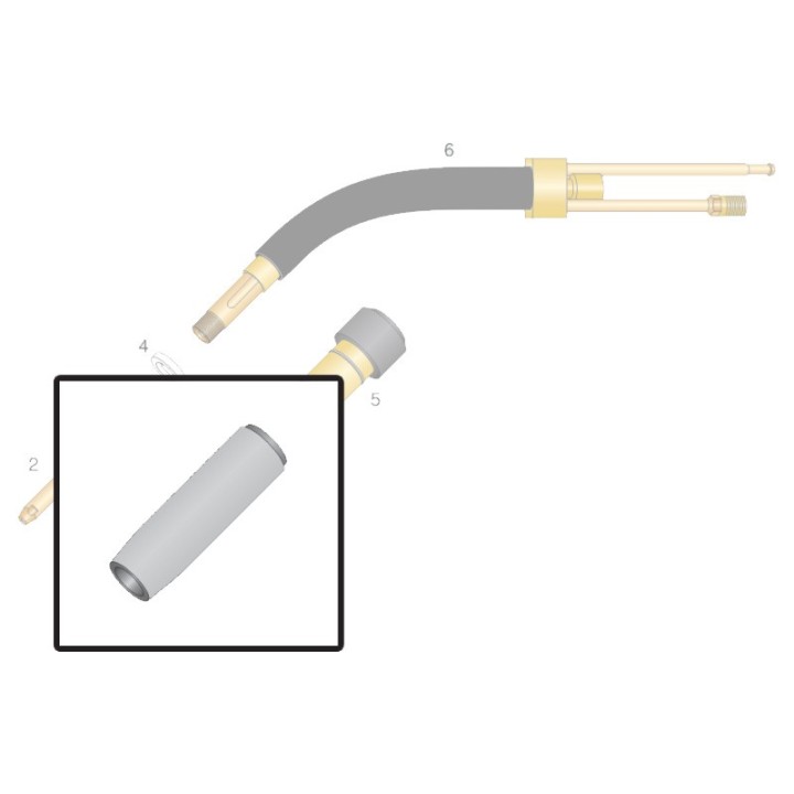Ugello gas isolato Ø17-21mm per torcia RH 503 (10pz)