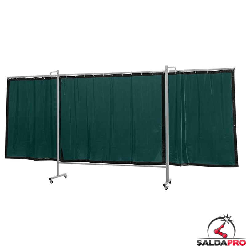 schermo di saldatura mobile omnium verde chiaro T6 435x200 cm a 3 ante cepro