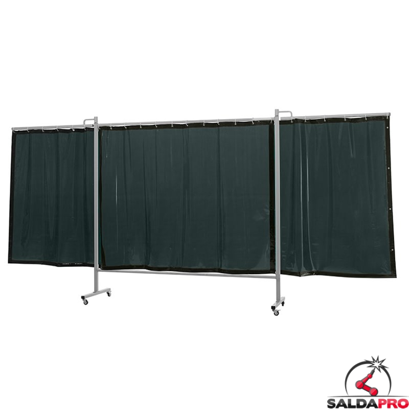 schermo di saldatura mobile omnium verde scuro T9 435x200 cm a 3 ante cepro