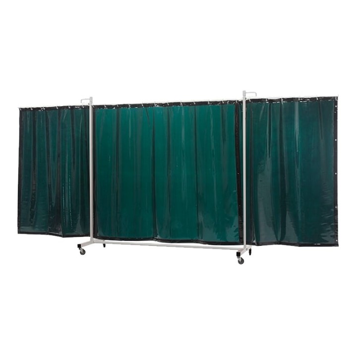 schermo di saldatura mobile robusto XL a 3 ante verde chiaro T6 430x210 cm cepro