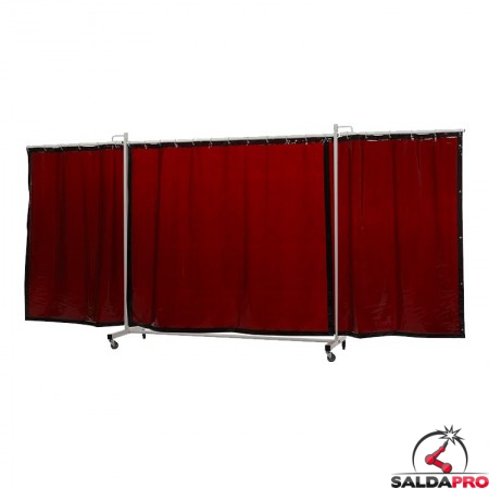 schermo di saldatura mobile robusto XL a 3 ante bronzo 430x210 cm cepro