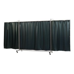 schermo di saldatura mobile robusto XL a 3 ante verde scuro T9 430x210 cm cepro