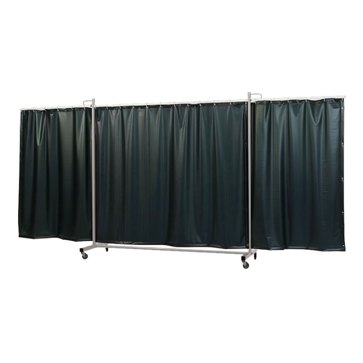 schermo di saldatura mobile robusto XL a 3 ante verde scuro T9 430x210 cm cepro