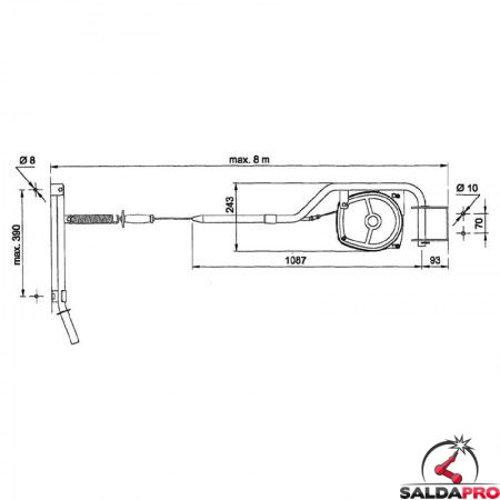 illustrazione misure arrotolatore CCR 8-11