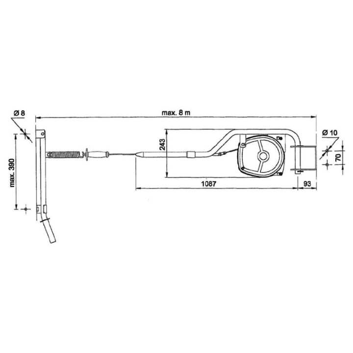 illustrazione misure arrotolatore CCR 8-11