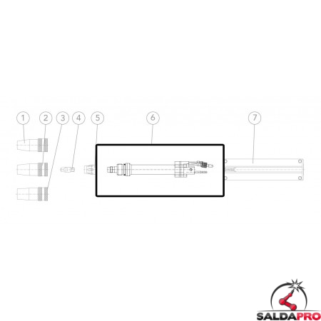 dettaglio corpo torcia DIX MMZ 304  collo diritto torce dinse