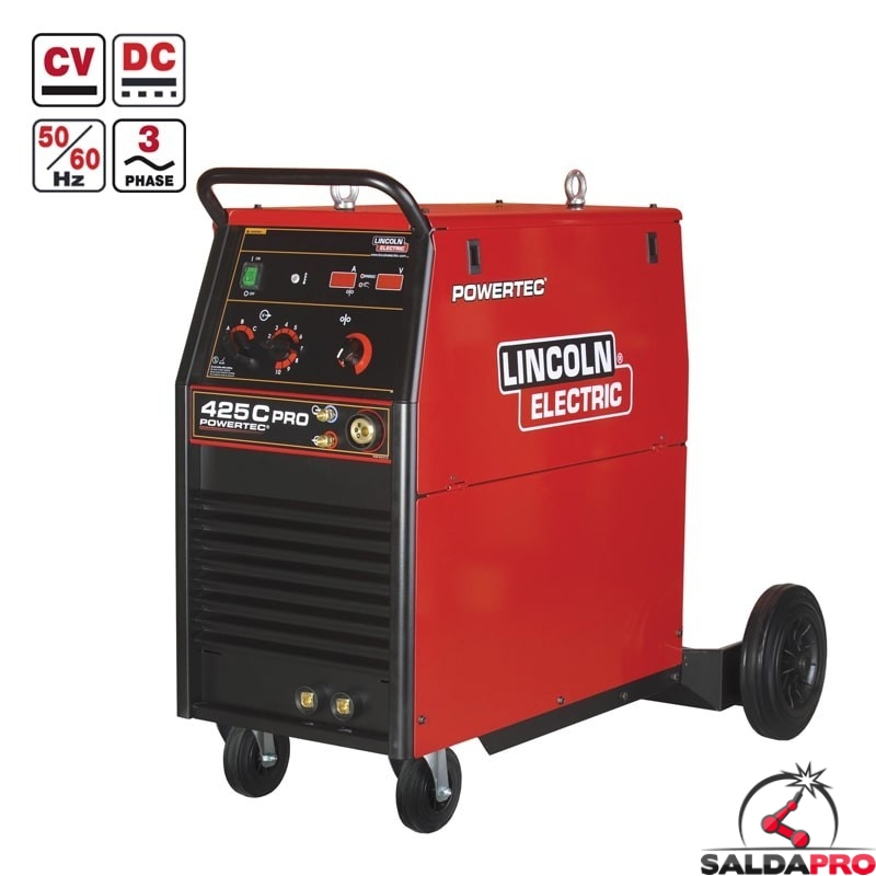 saldatrice powertec 425C PRO 230/400V per saldatura MIG a filo animato Lincoln Electric saldatrice powertec 425C PRO 230/400V per saldatura MIG a filo animato Lincoln Electric