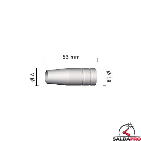 Ugello gas Ø A 18mm per torcia MB EVO PRO 15 (10pz)