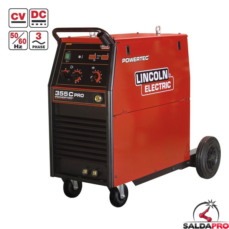 Saldatrice Powertec 355C PRO Lincoln Electric per saldatura MIG/MAG - Filo animato K14058-1 Saldatrice Powertec 355C PRO Lincoln Electric per saldatura MIG/MAG - Filo animato K14058-1