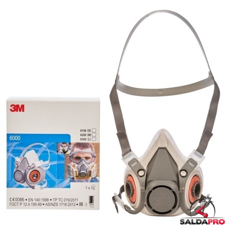 confezione  respiratore a semimaschera 3M 6200