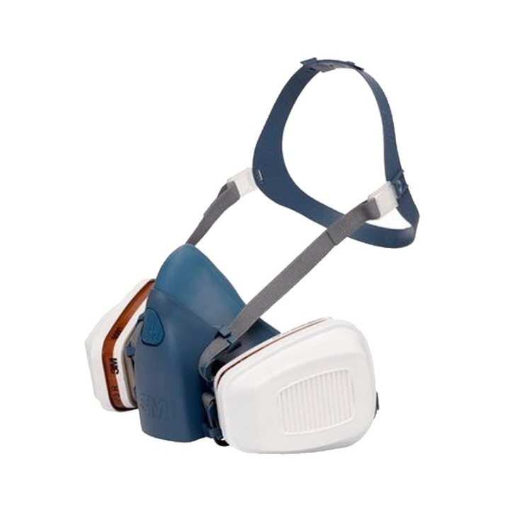 filtri 3M 6091 A1 P3 montati su semi maschera vista laterale