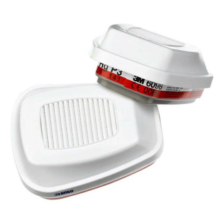 Filtri a baionetta 3M 6096 Classe AE1Hg P3 per gas, vapori organici, mercurio, acidi e particolato 7100104296
