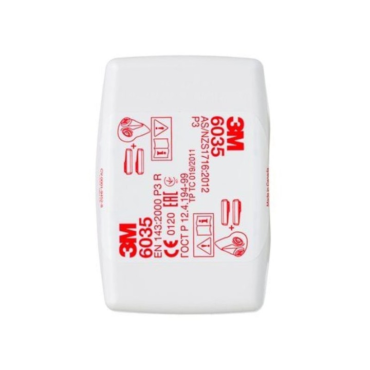 vista frontale filtro antiparticolato 3M 6035 Classe P3