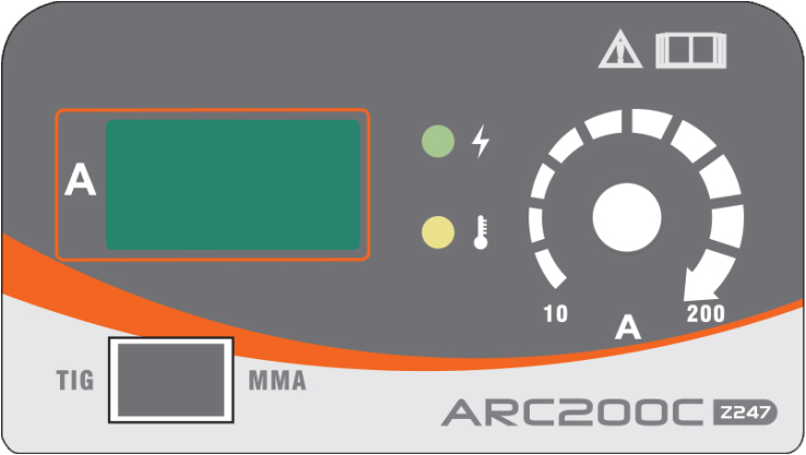 pannello di controllo saldatrice elettrodo ARC PRO 200 C Jasic