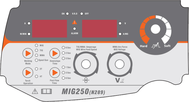 pannello di controllo saldatrice MIG 250 Jasic