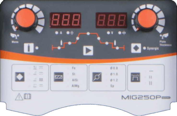 pannello di controllo saldatrice MIG 250 sinergicaJasic