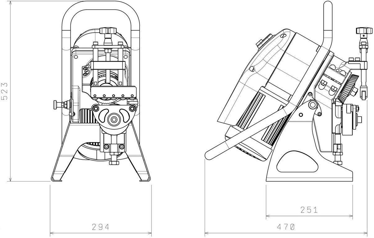 Dimensioni smussatrice automatica UZ12 Ultralight NKO Machines