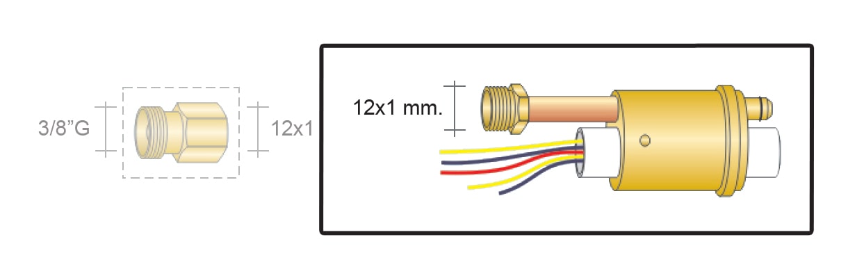dettaglio adattatore tig euro 12x1mm saldatura torce