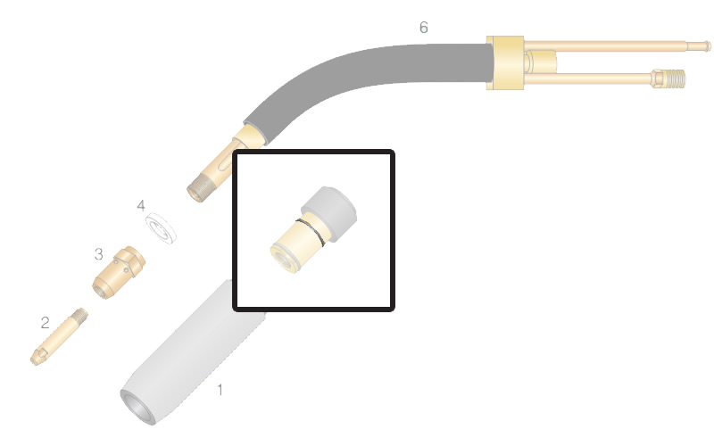 Dettaglio anello elastico torcia WS 35 e RH 302