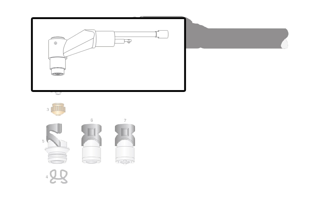 dettaglio corpo torcia taglio plasma saf-fro cp40r cp100r