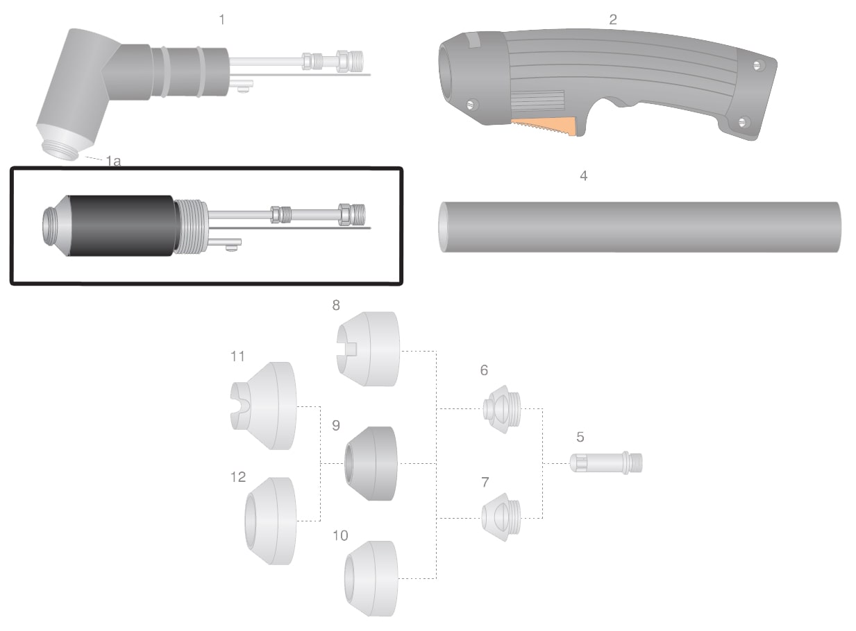 dettaglio corpo testa torcia macchina thermal dynamics pch-m52 taglio plasma