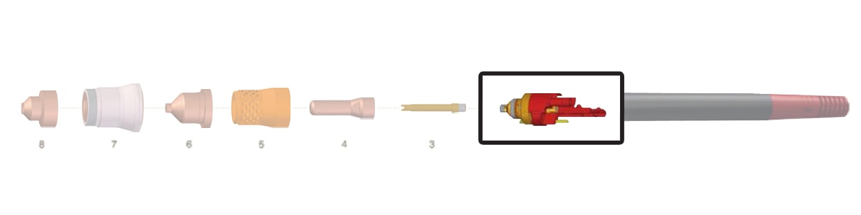 dettaglio corpo torcia taglio plasma trafimet serie pro z auto hf