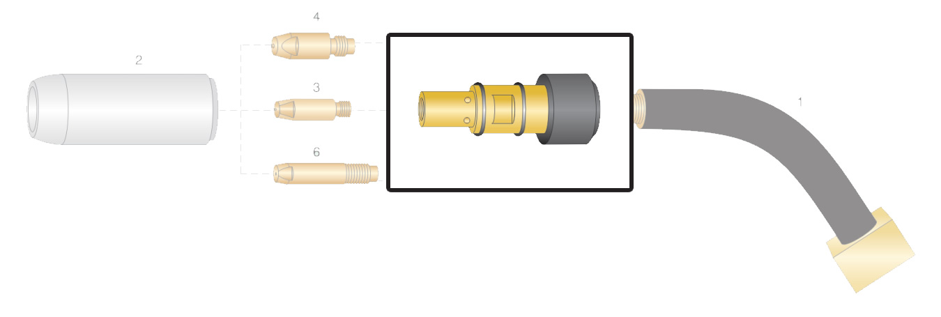 Dettaglio ugello torcia OCIM RB 25