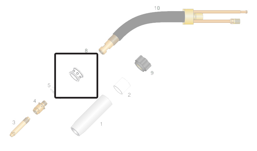 Dettaglio distributore H2O torcia RM 360