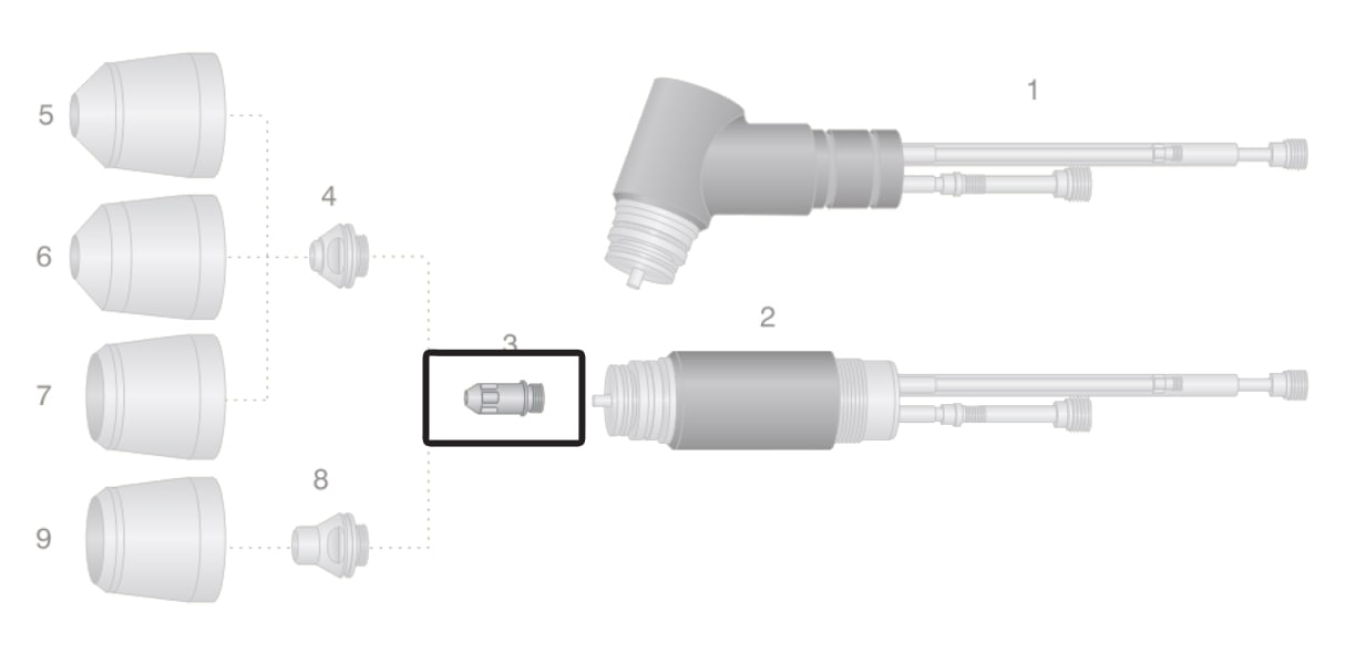 dettaglio elettrodo torcia macchina thermal dynamics pch-m150 taglio plasma