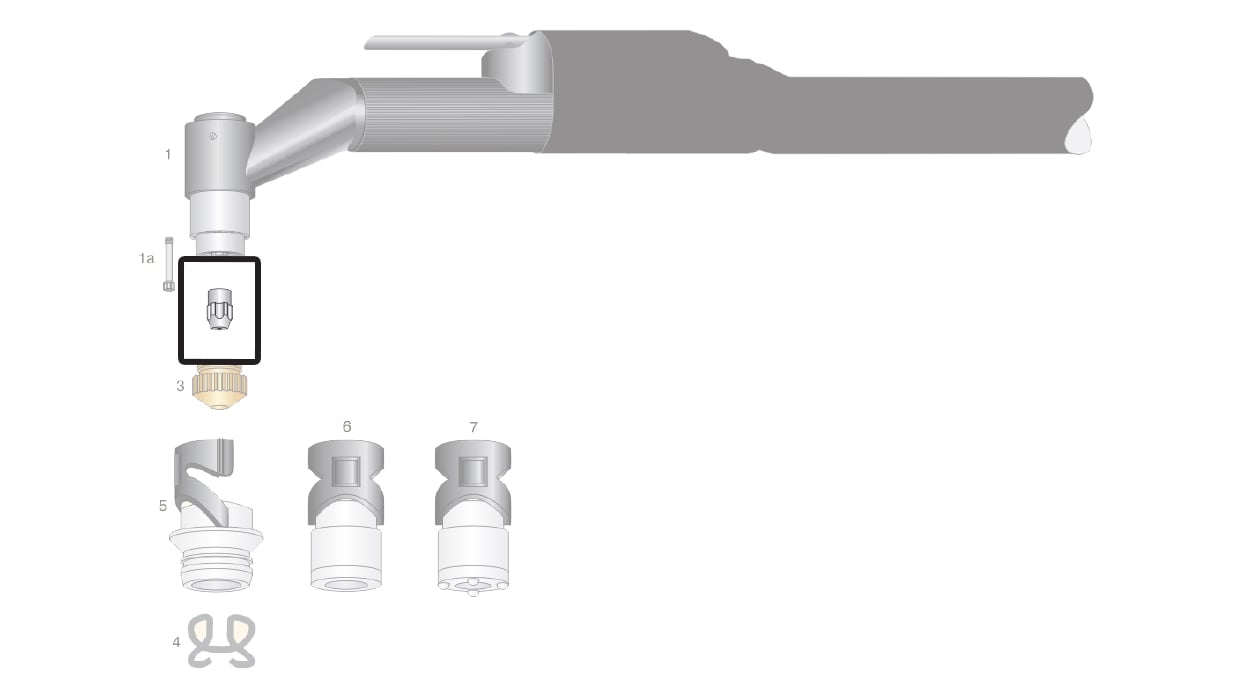 dettaglio elettrodo hf torcia taglio plasma saf-fro cp40r cp100r