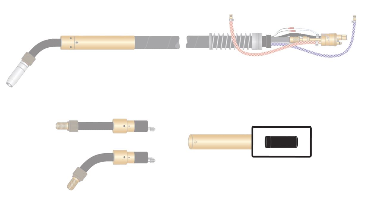 dettaglio manicotto ricambio torce saldatura mig robot bz