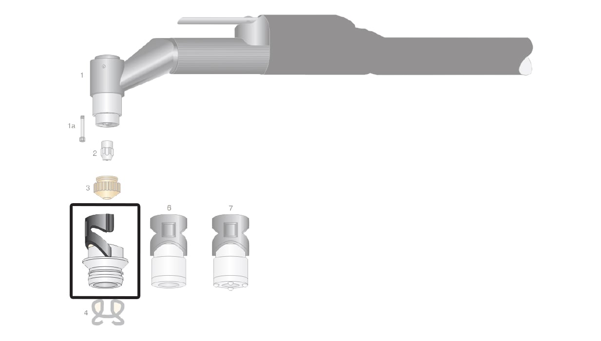 dettaglio protezioni esterne cuffia tn originale torcia taglio plasma saf-fro cp40r cp100r