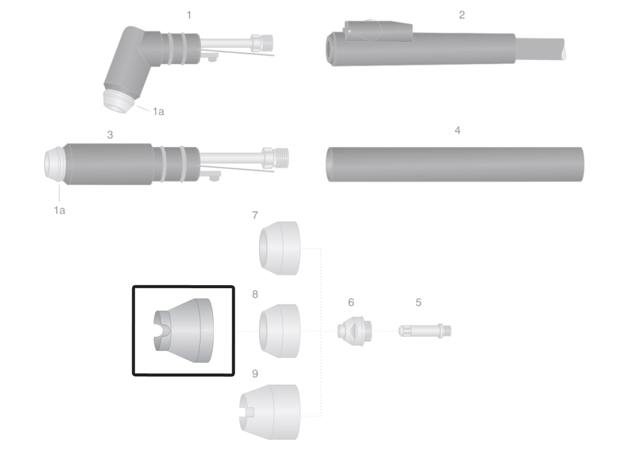 dettaglio protezione ugello esterno fibra torcia thermal dynamics pch-m51 taglio plasma