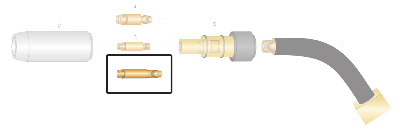 Dettalgio punta guidafilo M8x40 torce OCIM