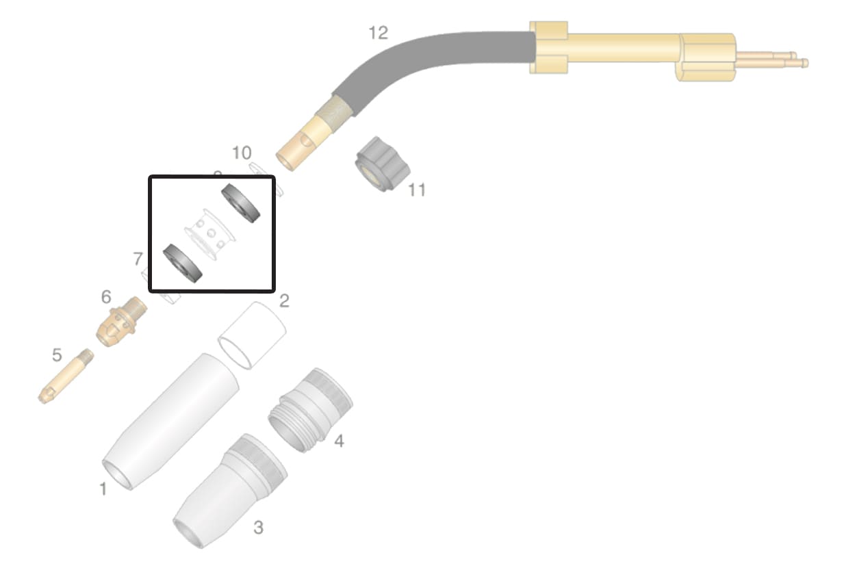 dettaglio ricambio guarnizione torcia ocim rm 652 saldatura mig