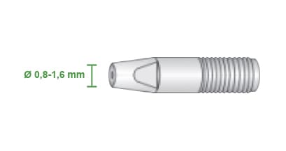 Dettaglio punta guidafilo m10x40 per torcia fronius ncr 500