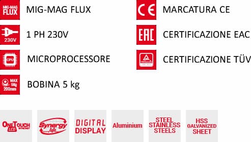 dettaglio saldatrice inverter a filo technomig 210 synergy