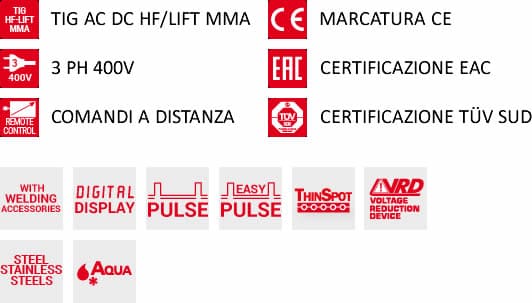 dettaglio saldatrice inverter superior tig 252 aqua ac dc