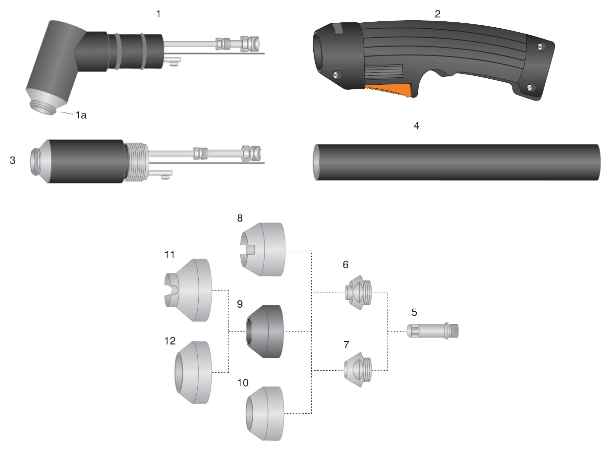 dettaglio torcia completa taglio plasma pch-m52 thermal dynamics