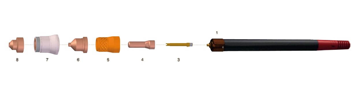 dettaglio torcia macchina completa taglio plasma serie pro z auto hf trafimet