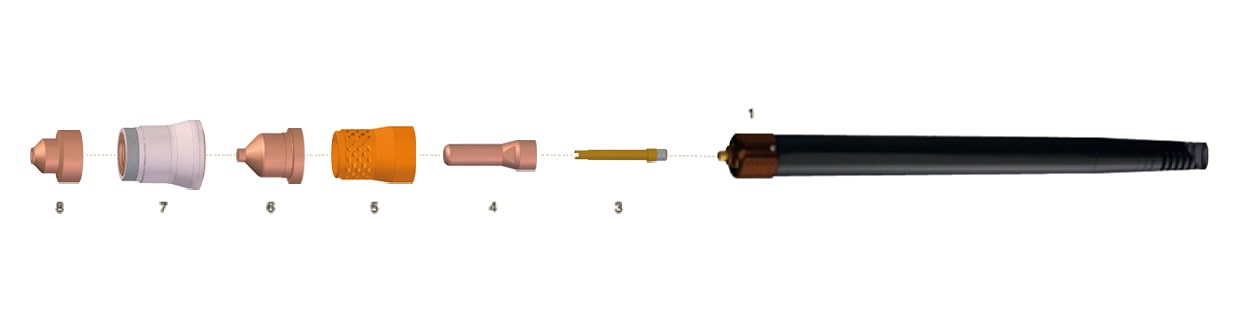 dettaglio torcia macchina completa taglio plasma serie pro z auto no hf trafimet