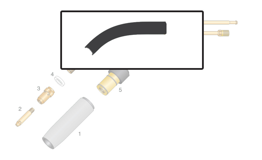 Dettaglio tubo isolante per torcia WS 50 e WS 53