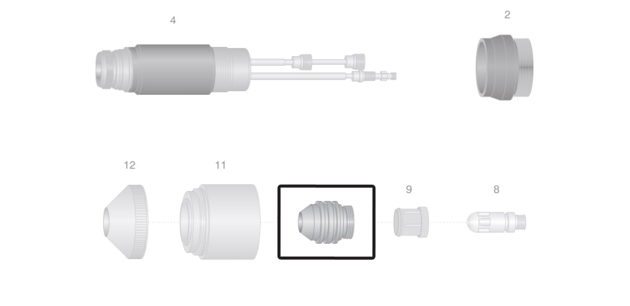 dettaglio ugello 150-225a torcia macchina thermal dynamics maximizer300 taglio plasma