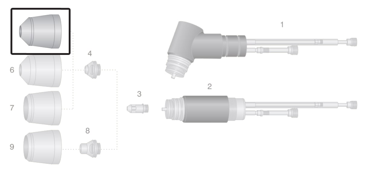 dettaglio ugello esterno ceramica torcia thermal dynamics pch-m150 taglio plasma