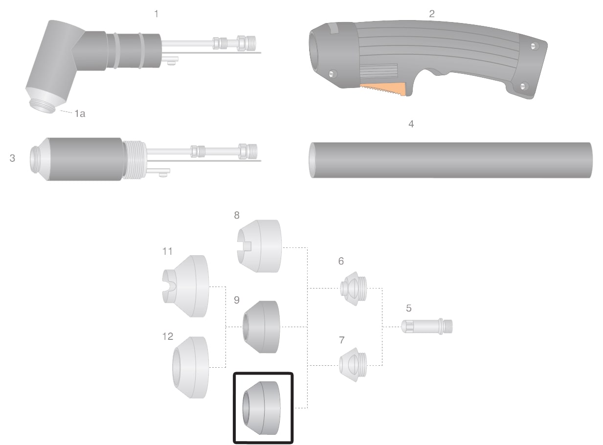 dettaglio ugello esterno ceramica torcia thermal dynamics pch-m52 taglio plasma