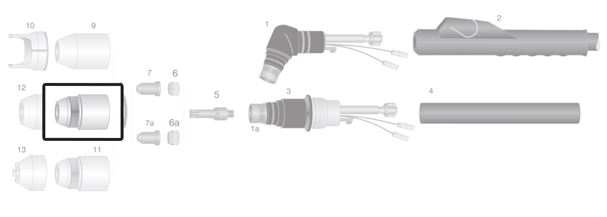 dettaglio ugello esterno contatto torcia thermal dynamics pch-m60 taglio plasma