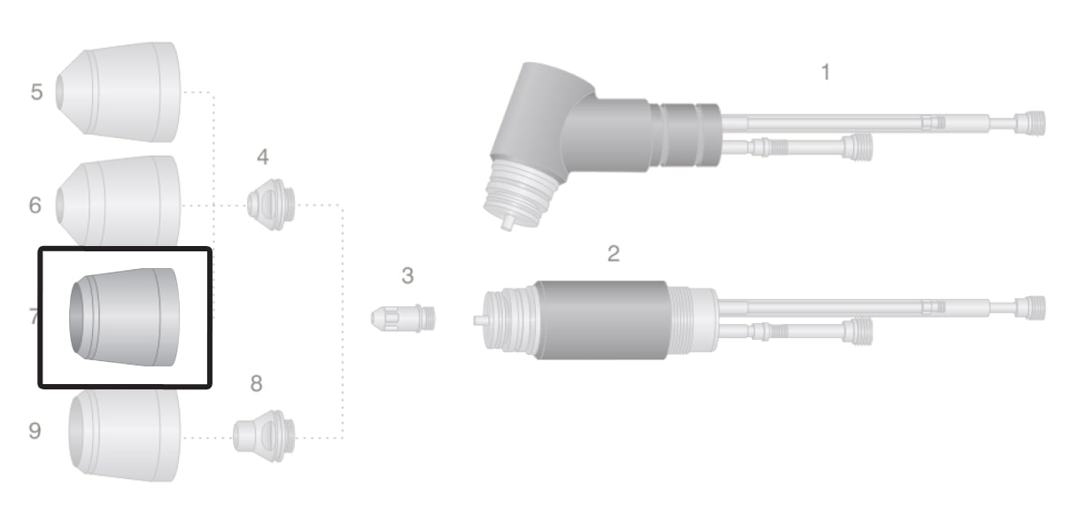 dettaglio ugello esterno ceramica torcia thermal dynamics pch-m150 taglio plasma