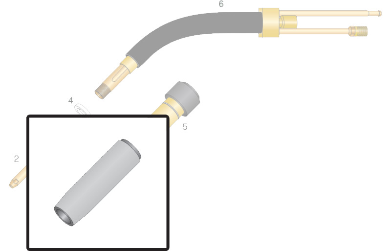 Dettaglio ugello gas per torcia RH 503