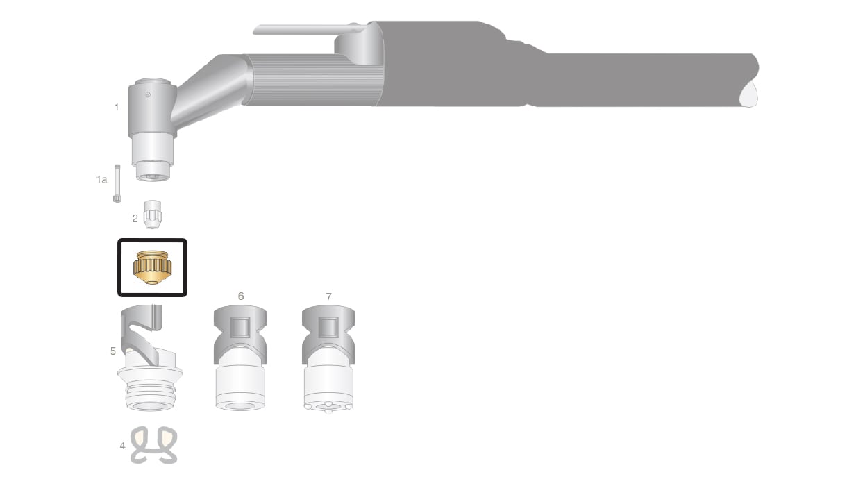 dettaglio ugello torcia taglio plasma saf-fro cp40r cp100r